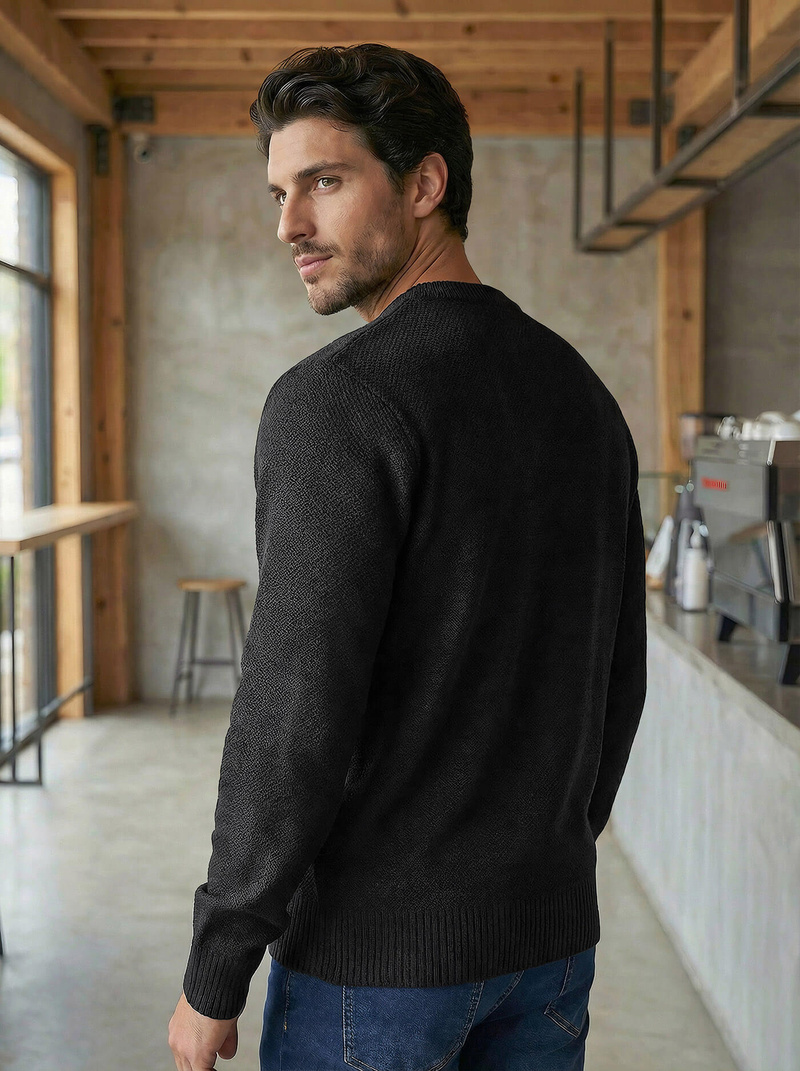 Vīriešu svīteris melns OZONEE JS/59B3600/3