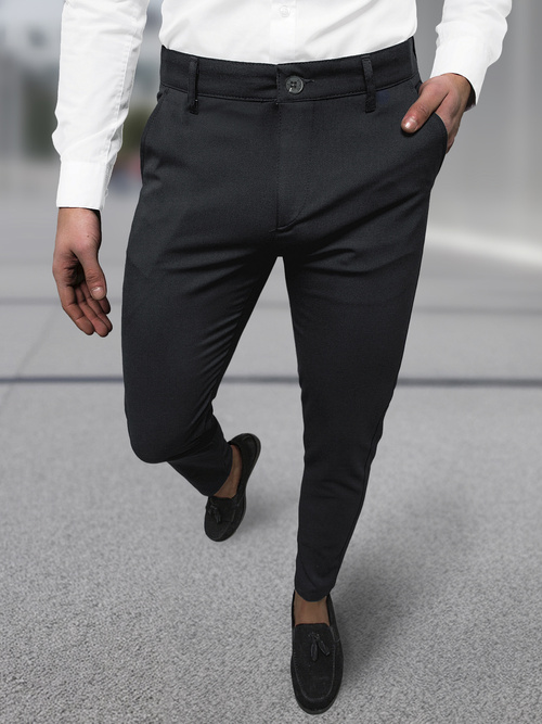 Vīriešu chino bikses melni OZONEE DJ/5526