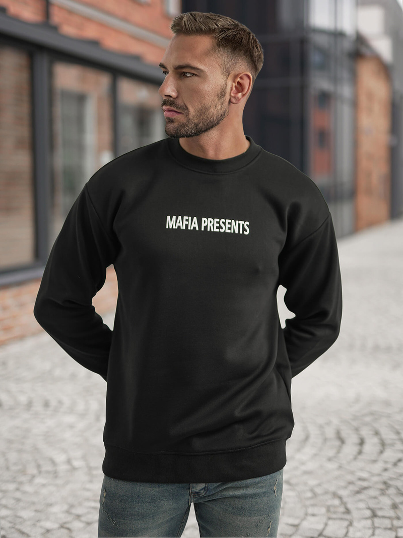 Vīriešu džemperis melns OZONEE JS/65B3919/3