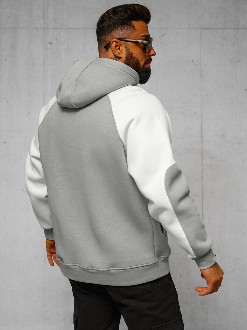 Džemperis ar kapuci pelēka OZONEE O/SWE23027Z