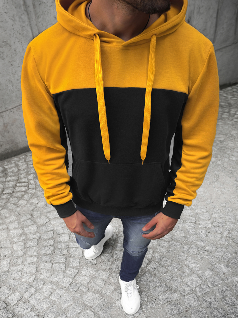 Vīriešu džemperis ar kapuci melns OZONEE JS/JZ11058