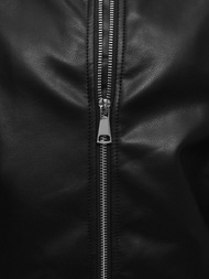 Sieviešu ādas jaka melna OZONEE O/G116Z