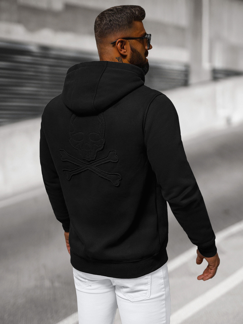 Vīriešu džemperis ar kapuci melns OZONEE NB/MF2003