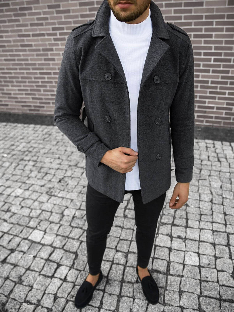 Vīriešu mētelis grafīta/2 OZONEE O/5627