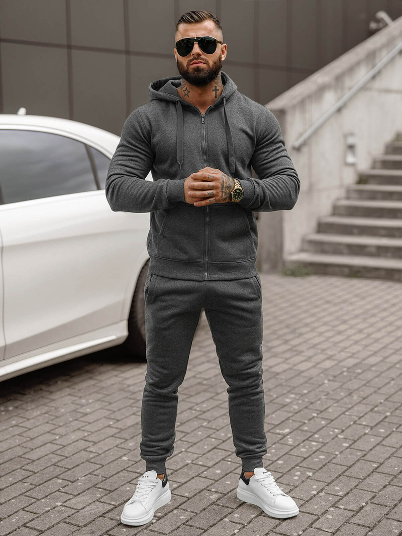 Vīriešu treniņtērps grafīta OZONEE JS/68C10386/5Z