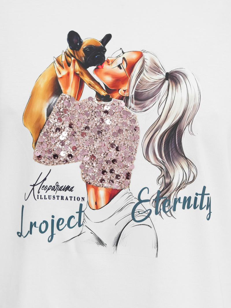 Sieviešu T-krekls Balts OZONEE JS/95T2575/1