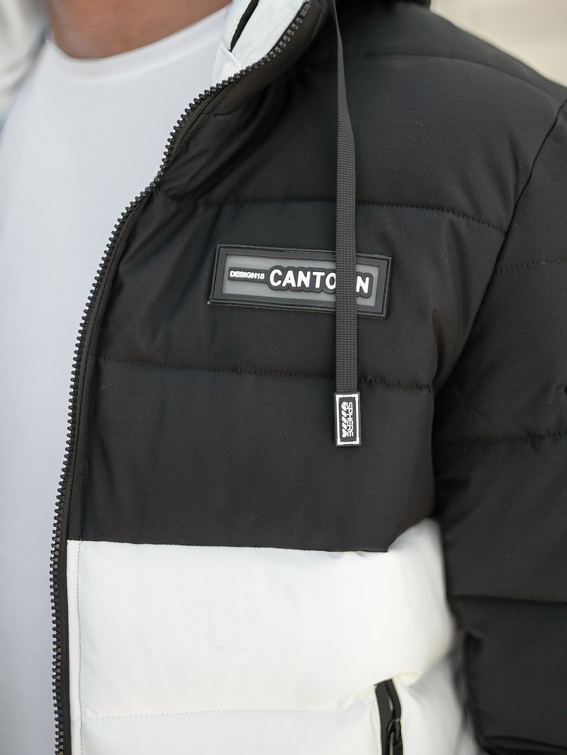 Vīriešu parka melni-balta OZONEE JS/31M5083/281