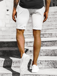 Vīriešu chino šorti balti OZONEE DJ/1001