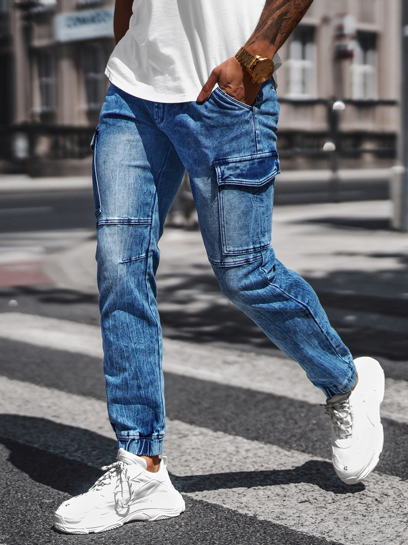 Vīriešu jogger bikses debesu zili OZONEE NB/MP0058B