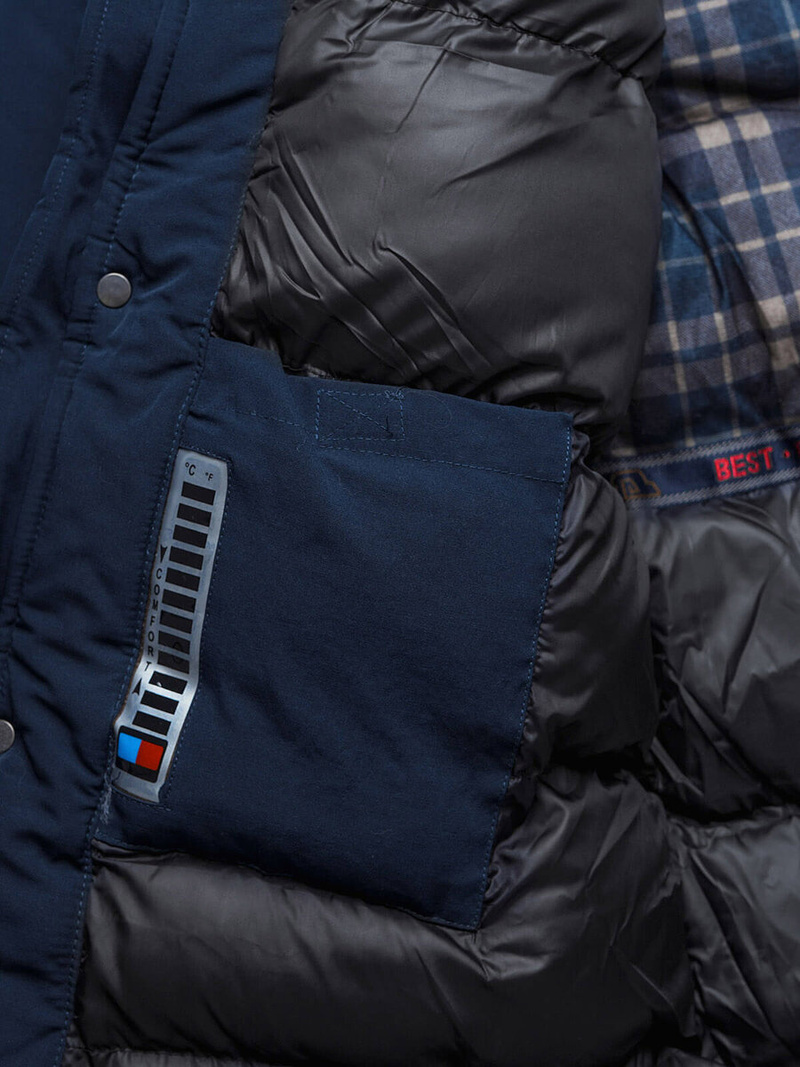 Vīriešu ziemas jaka tumši zila OZONEE JS/5M718/215