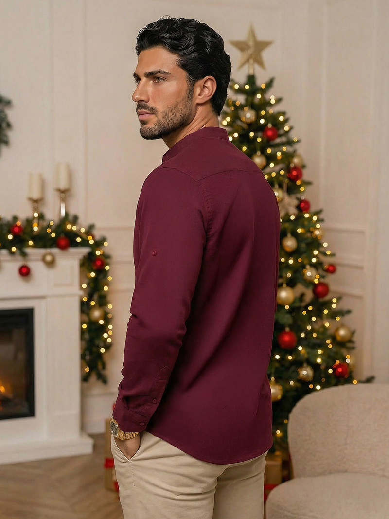 Vīriešu krekls bordosarkana OZONEE O/V57Z