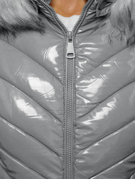 Sieviešu ziemas jaka pelēka OZONEE O/DK059/24