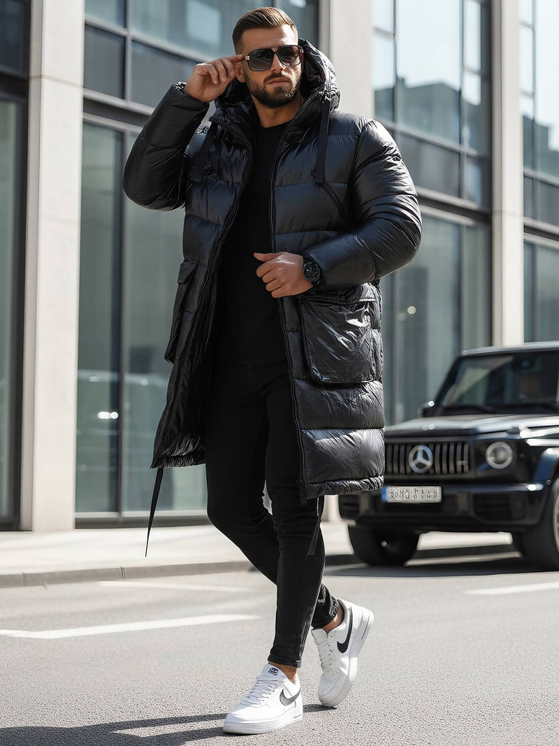 Vīriešu ziemas virsjaka melnā OZONEE O/M3205Z