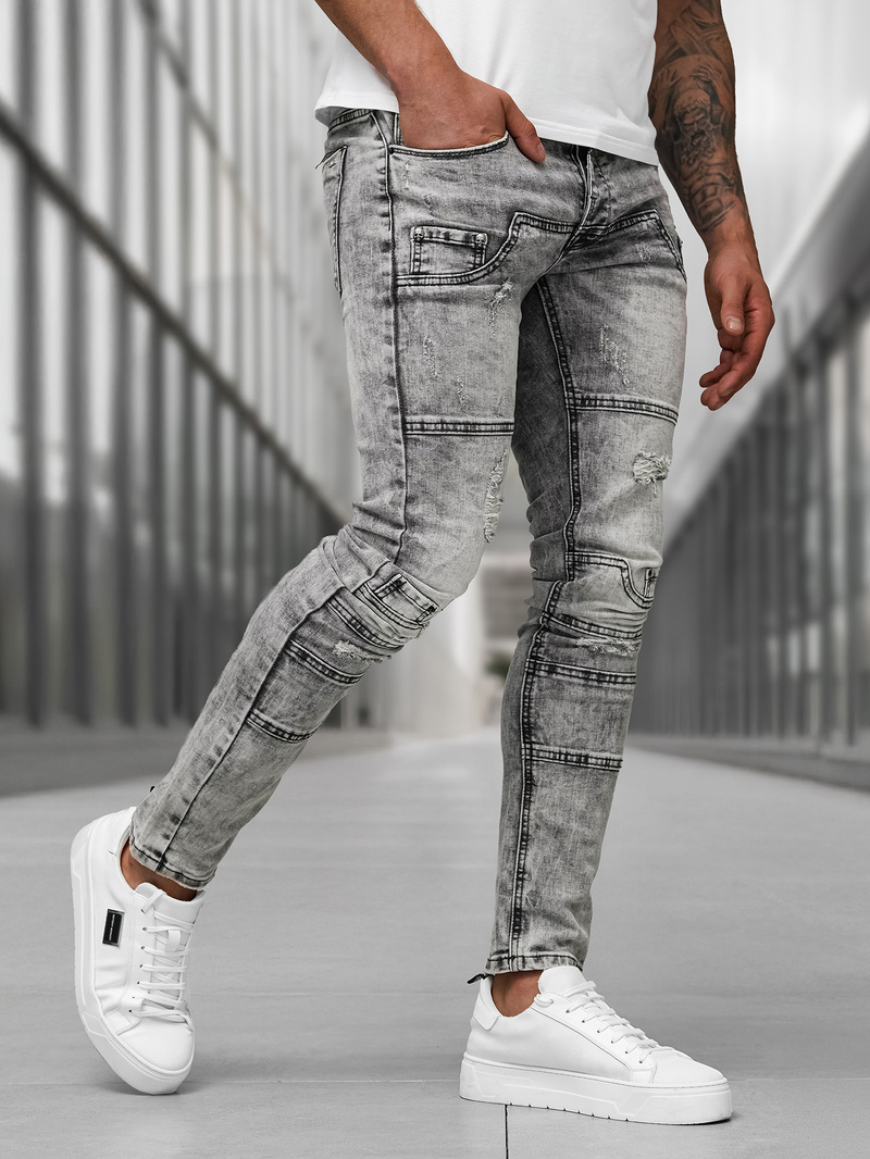 Vīriešu džinsi grafīta OZONEE NB/MP0163NZ