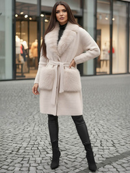 Sieviešu mētelis smilšu OZONEE JS/53M5200/155Z