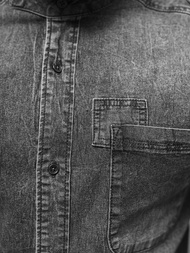 Vīriešu džinsu krekls pelēka OZONEE NB/MC713G