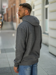 Vīriešu džemperis ar kapuci grafīta OZONEE JS/8B1773/5