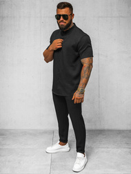 Vīriešu krekls ar īsām piedurknēm melns OZONEE O/Y972T