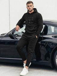 Vīriešu džemperis ar kapuci melna OZONEE JS/8B1971/3