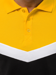 Vīriešu polo krekls dzeltens-melns OZONEE O/1501Z