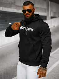 Vīriešu džemperis ar kapuci melna OZONEE JS/27B6509/3