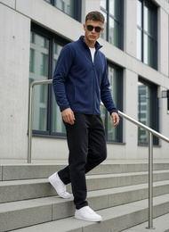 Vīriešu džemperis rāvējslēdzēju tumši zils OZONEE JS/HH016/25