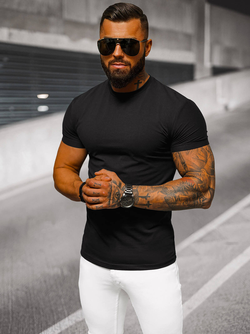 Vīriešu t-krekls melns OZONEE NB/MT3001Z