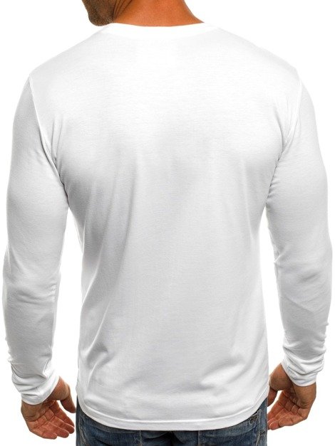 J.STYLE 2088 Vīriešu T-krekls ar garām piedurknēm balts