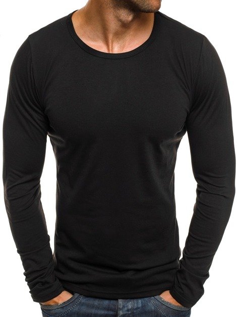 J.STYLE 712099 Vīriešu T-krekls ar garām piedurknēm melns