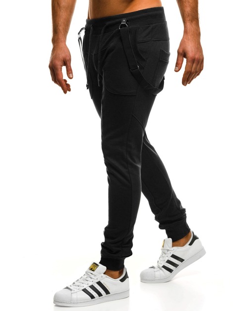 OZONEE 0949 Vīriešu sporta jogger bikses melnas