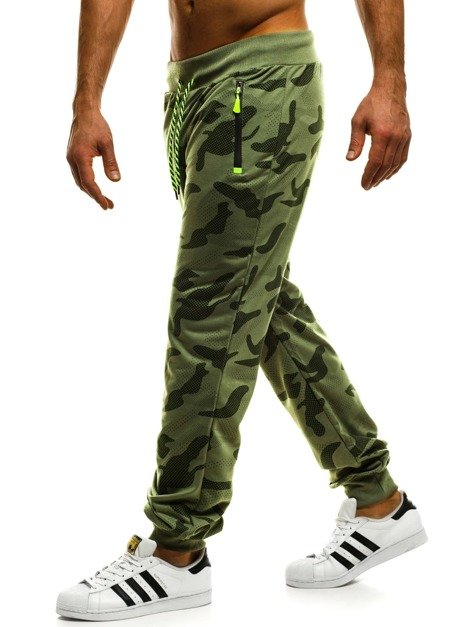 OZONEE 1233 Vīriešu sporta jogger bikses zaļas