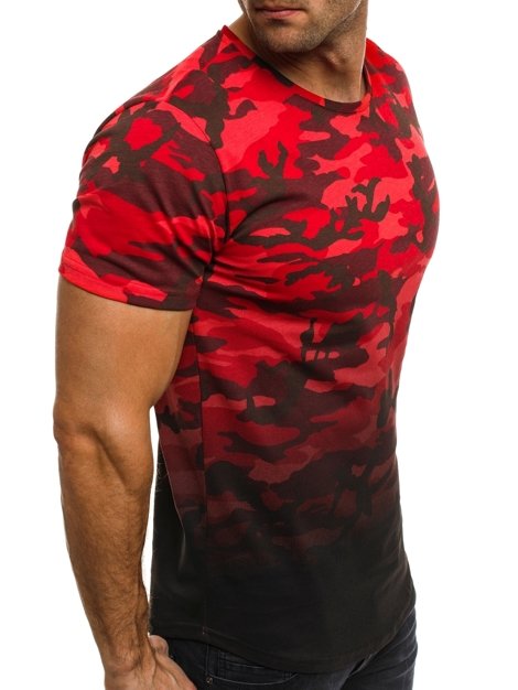 OZONEE 525BT Vīriešu T-krekls sarkani