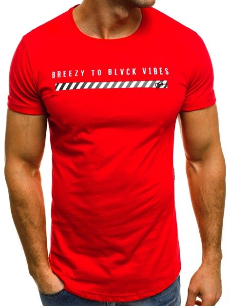 OZONEE B/181000  Vīriešu T-krekls sarkani