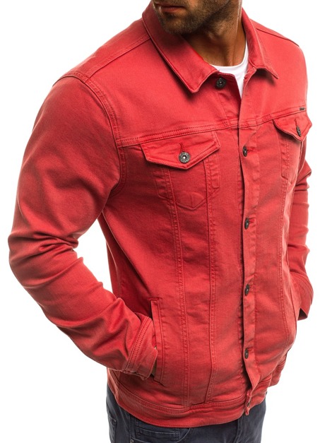 OZONEE B/5002X Vīriešu džinsa virsjaka sarkana