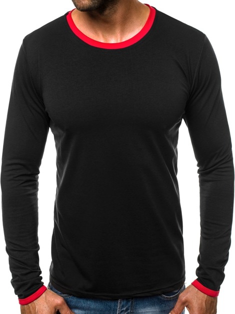 OZONEE JS/5002AL Vīriešu T-krekls ar garām piedurknēm melns
