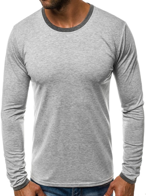 OZONEE JS/5002AL Vīriešu T-krekls ar garām piedurknēm pelēks