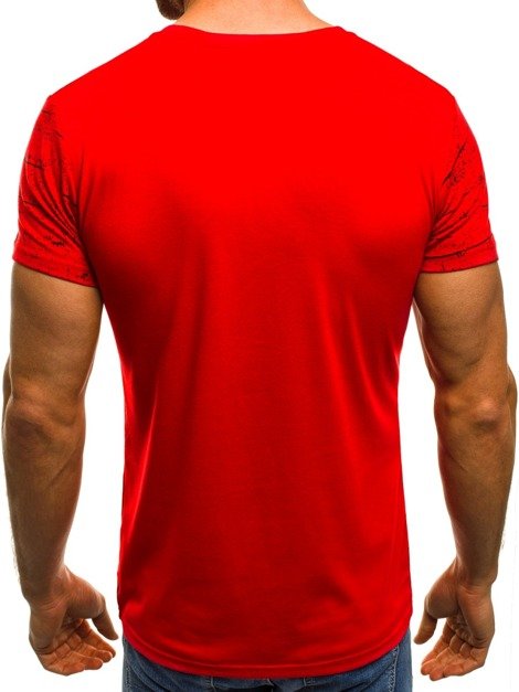 OZONEE JS/5011J Vīriešu T-krekls sarkani