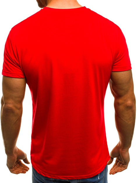 OZONEE JS/SS241 Vīriešu T-krekls sarkani
