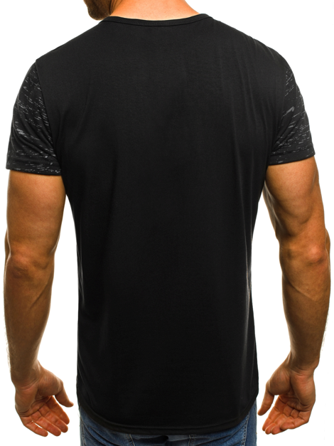 OZONEE JS/SS329 Vīriešu T-krekls melns