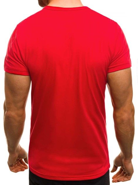 OZONEE JS/SS351 Vīriešu T-krekls sarkani
