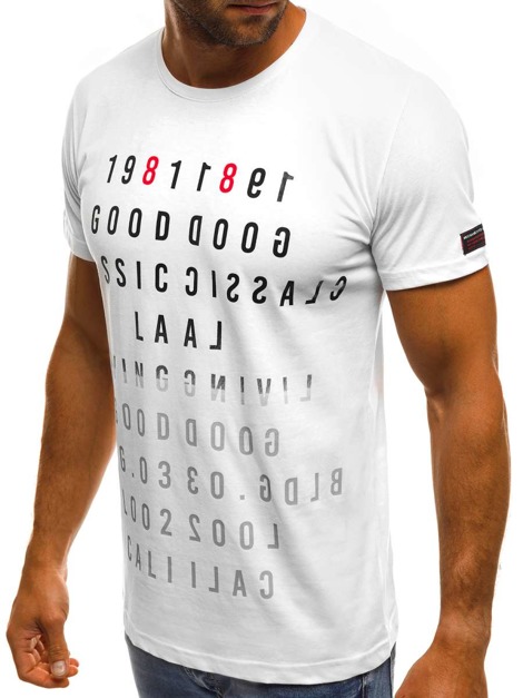 OZONEE MECH/2044 Vīriešu T-krekls balts