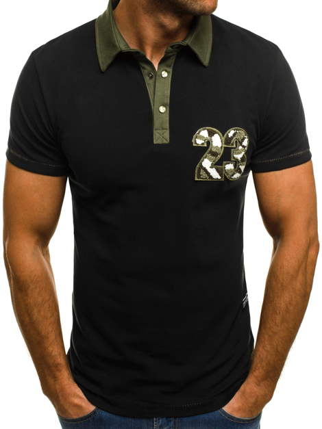 OZONEE MECH/2058 Vīriešu polo krekls melns
