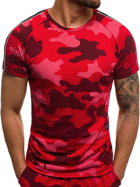 OZONEE MECH/2072T Vīriešu T-krekls sarkani