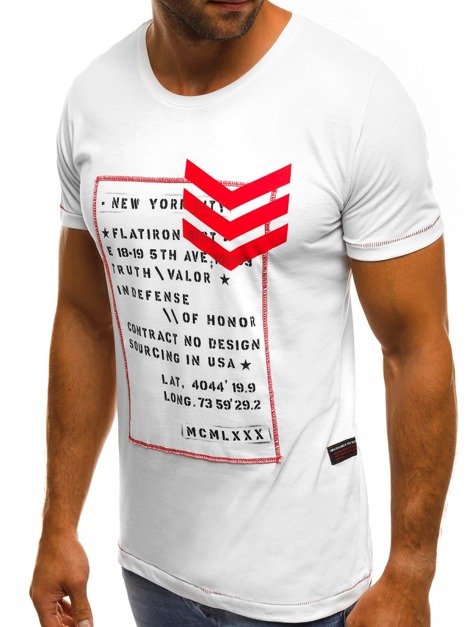OZONEE MECH/2079T Vīriešu T-krekls balts