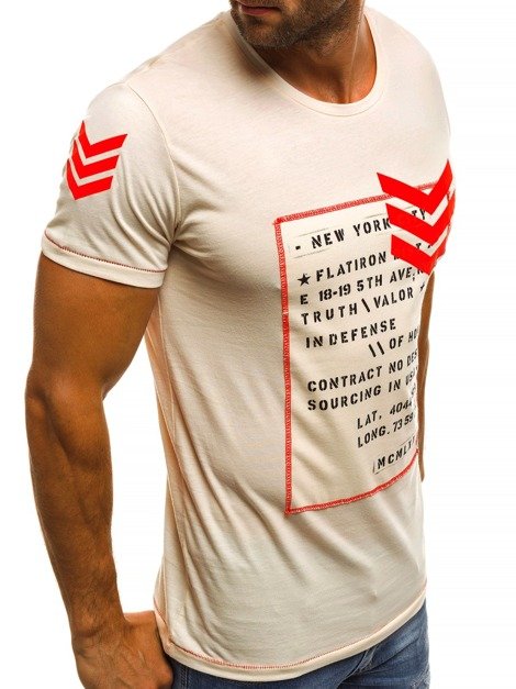 OZONEE MECH/2079T Vīriešu T-krekls smilšu