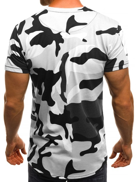 OZONEE MECH/2086 Vīriešu T-krekls melns-balts