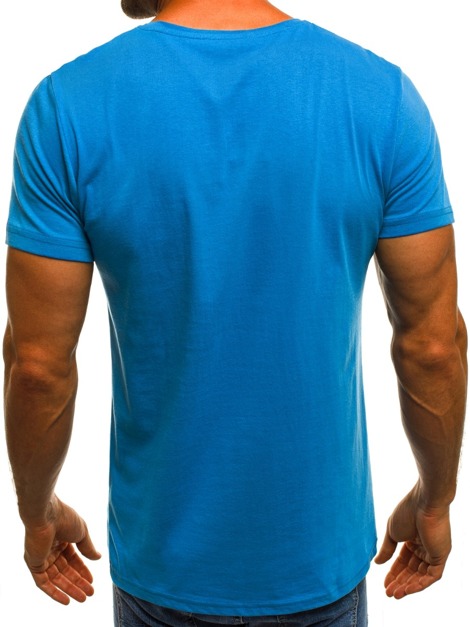 OZONEE O/1170 Vīriešu T-krekls debesu zils