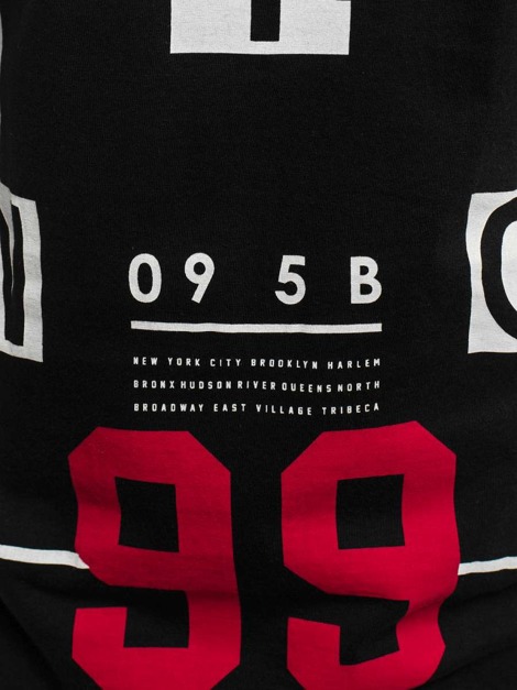 OZONEE O/1188 Vīriešu T-krekls melns