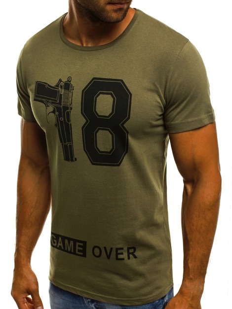 Vīriešu T-krekls zaļš OZONEE O/1174 