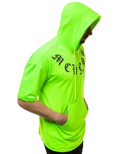 Vīriešu jaka ar kapuci zaļi-neona OZONEE MACH/1183